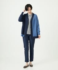 NGSAE12290 GIANNI LO GIUDICE(ジャンニ ロ ジュディチェ) [洗える]バイカラーニットカーディガン ネイビー