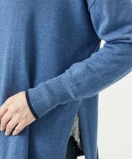NGSAE12290 GIANNI LO GIUDICE(ジャンニ ロ ジュディチェ) [洗える]バイカラーニットカーディガン ネイビー