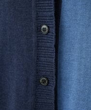 NGSAE12290 GIANNI LO GIUDICE(ジャンニ ロ ジュディチェ) [洗える]バイカラーニットカーディガン ネイビー