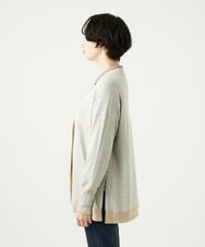 NGSAE12290 GIANNI LO GIUDICE(ジャンニ ロ ジュディチェ) [洗える]バイカラーニットカーディガン ベージュ