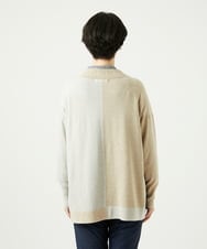NGSAE12290 GIANNI LO GIUDICE(ジャンニ ロ ジュディチェ) [洗える]バイカラーニットカーディガン ベージュ