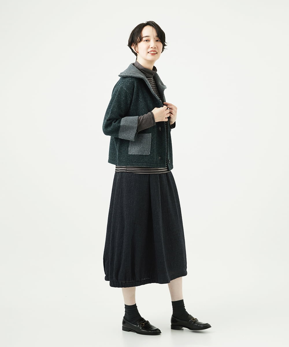 NGSAE40390 GIANNI LO GIUDICE(ジャンニ ロ ジュディチェ) エキストラファインメリノ ウールニットジャケット ダークグリーン