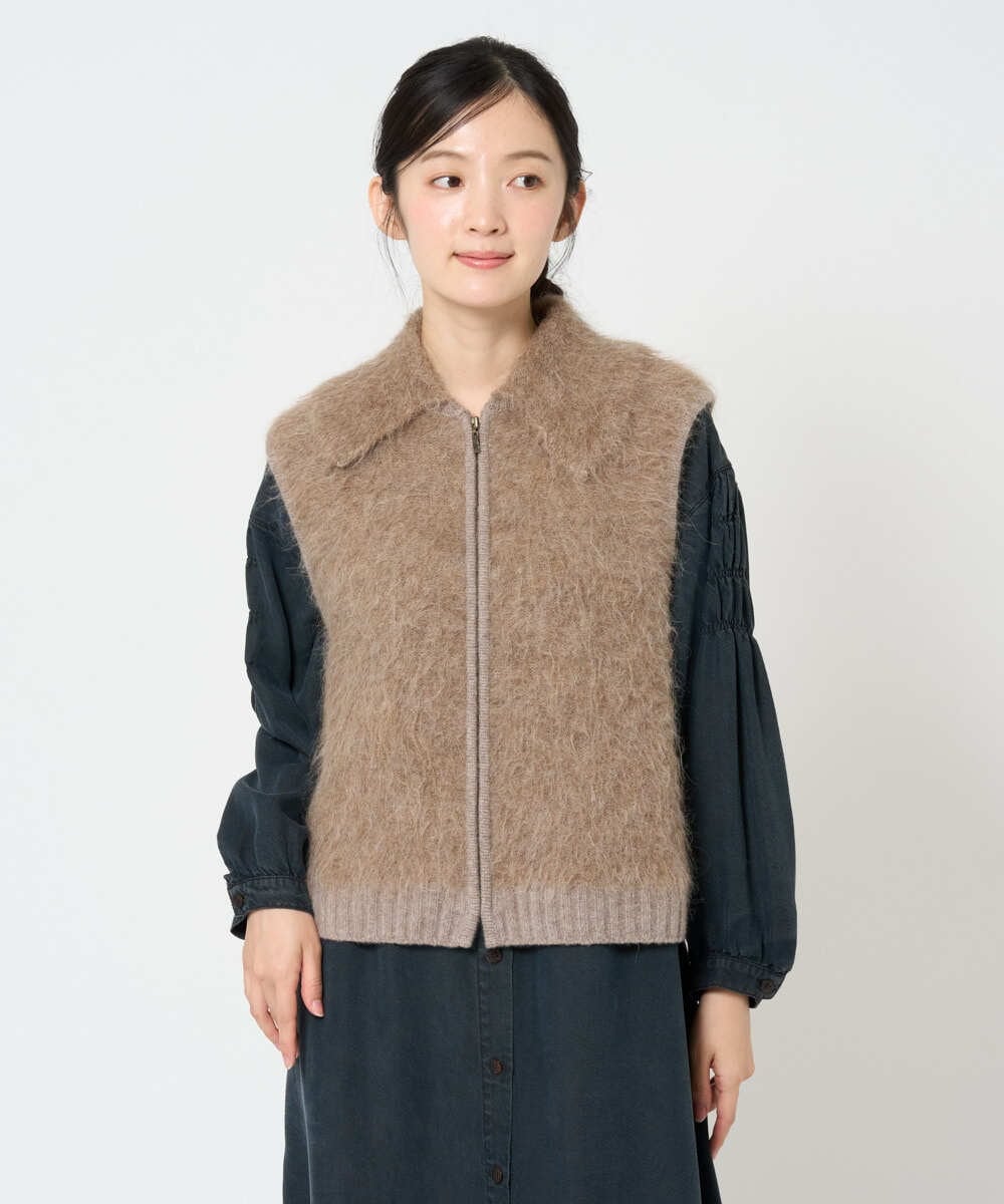 NGSAH36290 GIANNI LO GIUDICE(ジャンニ ロ ジュディチェ) アルパカファーベスト ベージュ