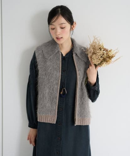 NGSAH36290 GIANNI LO GIUDICE アルパカファーベスト