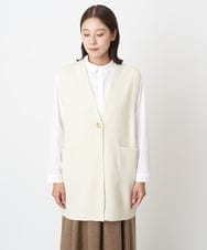 NGSAV42270 GIANNI LO GIUDICE(ジャンニ ロ ジュディチェ) ファンシーツイードニットベスト アイボリー