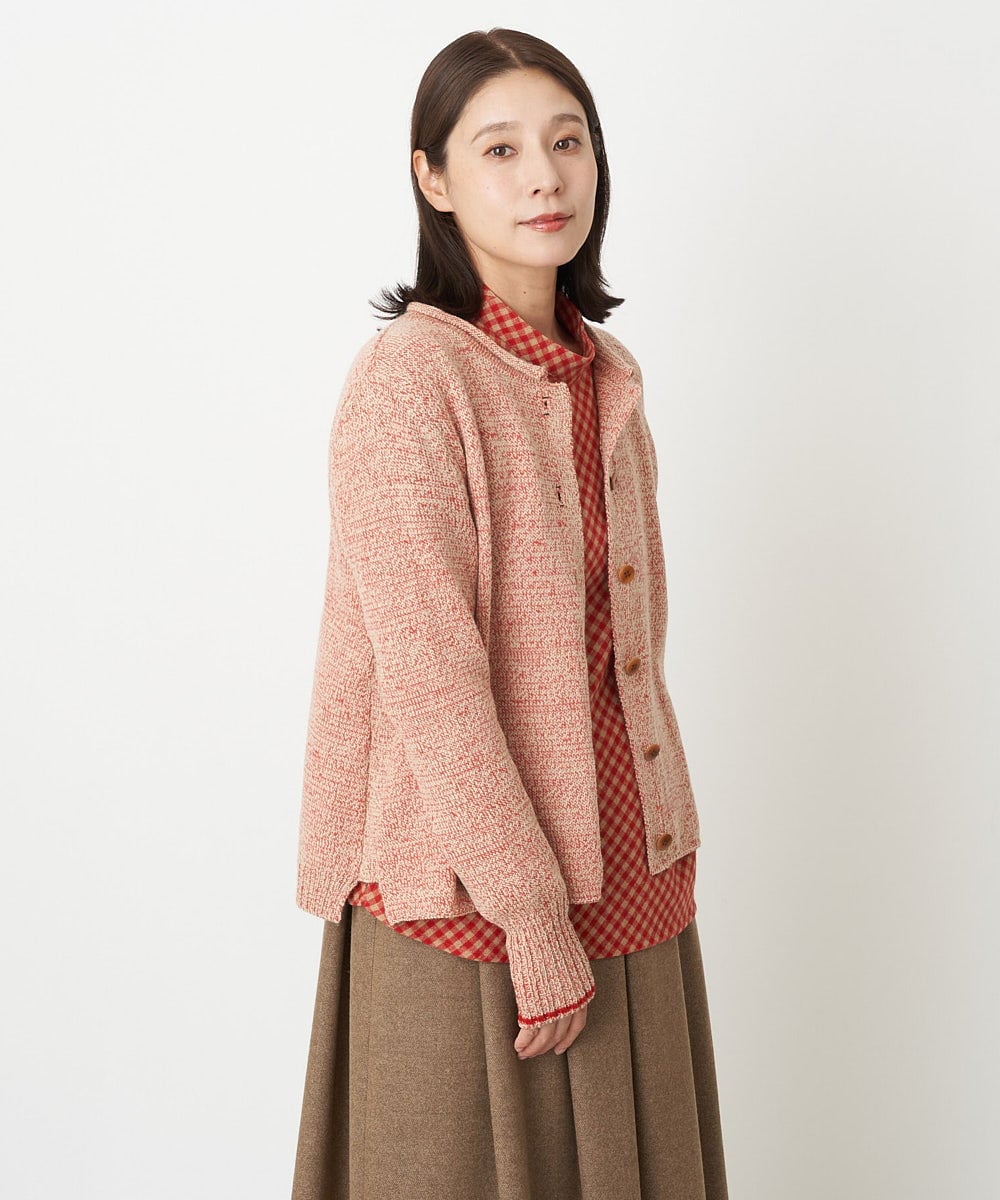 NGSAV50270 GIANNI LO GIUDICE(ジャンニ ロ ジュディチェ) [日本製]シーレニットカーディガン レッド