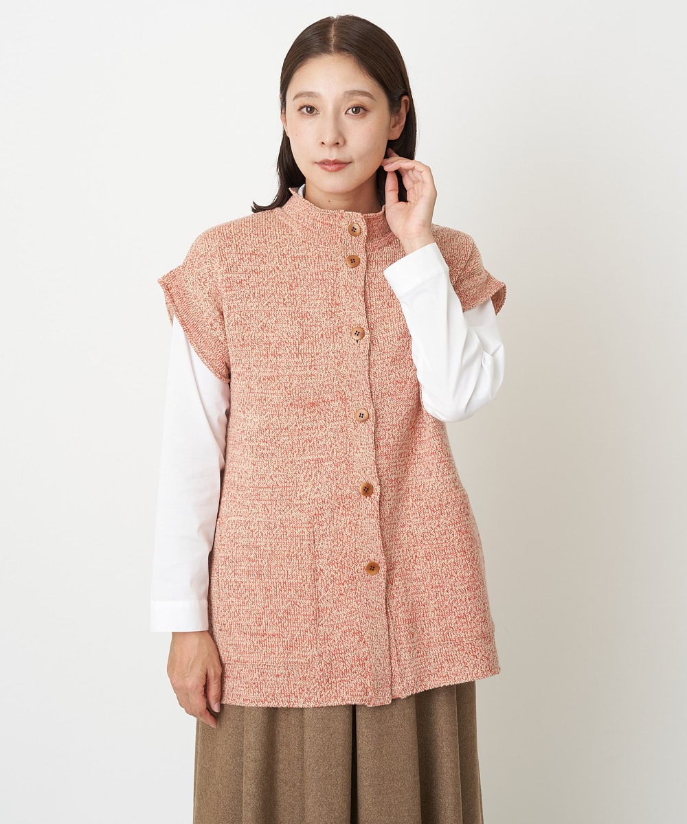NGSAV51270 GIANNI LO GIUDICE(ジャンニ ロ ジュディチェ) [日本製]シーレロングニットジレ レッド