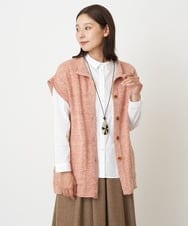 NGSAV51270 GIANNI LO GIUDICE(ジャンニ ロ ジュディチェ) [日本製]シーレロングニットジレ レッド