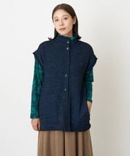 NGSAV51270 GIANNI LO GIUDICE(ジャンニ ロ ジュディチェ) [日本製]シーレロングニットジレ ネイビー