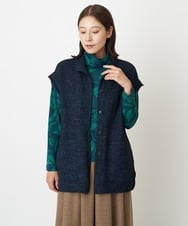 NGSAV51270 GIANNI LO GIUDICE(ジャンニ ロ ジュディチェ) [日本製]シーレロングニットジレ ネイビー