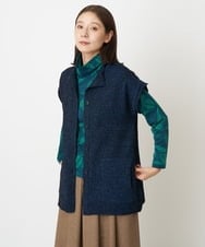 NGSAV51270 GIANNI LO GIUDICE(ジャンニ ロ ジュディチェ) [日本製]シーレロングニットジレ ネイビー
