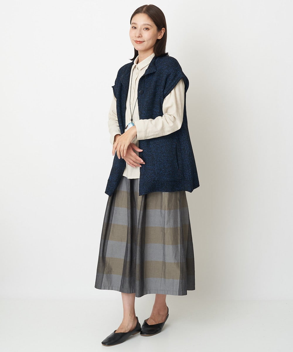 NGSAV51270 GIANNI LO GIUDICE(ジャンニ ロ ジュディチェ) [日本製]シーレロングニットジレ ネイビー