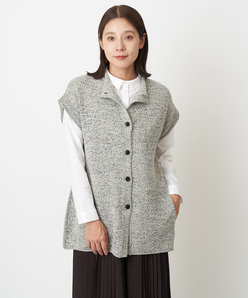 NGSAV51270 GIANNI LO GIUDICE(ジャンニ ロ ジュディチェ) [日本製]シーレロングニットジレ ライトグレー
