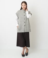 NGSAV51270 GIANNI LO GIUDICE(ジャンニ ロ ジュディチェ) [日本製]シーレロングニットジレ ライトグレー