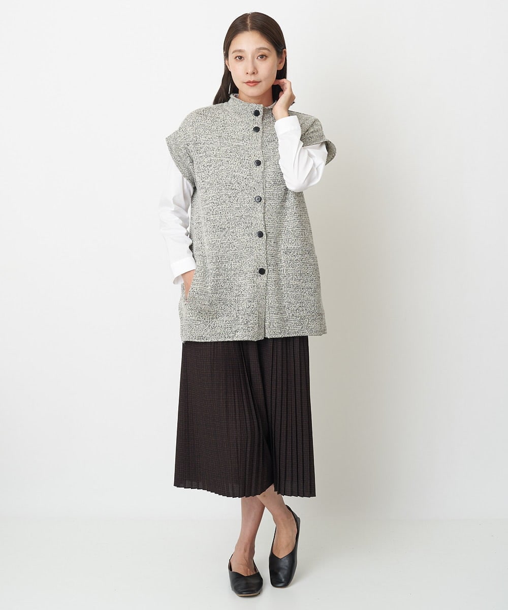 NGSAV51270 GIANNI LO GIUDICE(ジャンニ ロ ジュディチェ) [日本製]シーレロングニットジレ ライトグレー