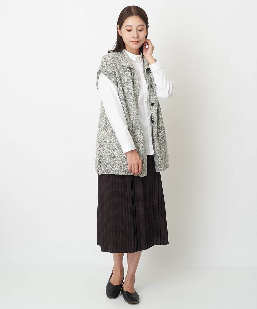 NGSAV51270 GIANNI LO GIUDICE(ジャンニ ロ ジュディチェ) [日本製]シーレロングニットジレ ライトグレー