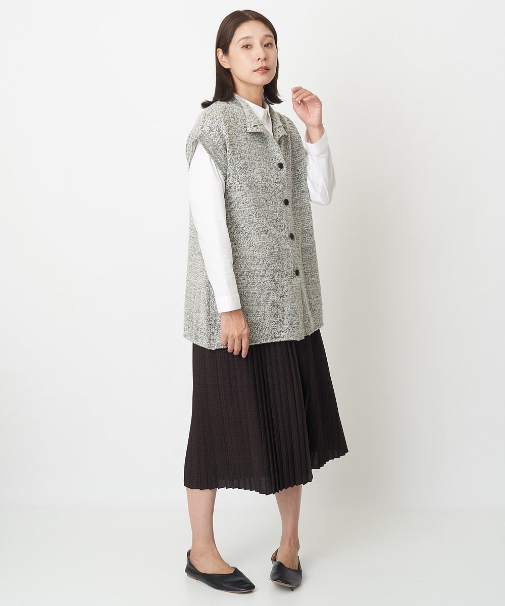 NGSAV51270 GIANNI LO GIUDICE(ジャンニ ロ ジュディチェ) [日本製]シーレロングニットジレ ライトグレー