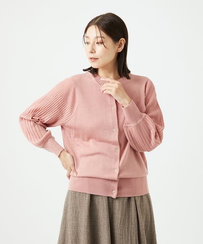 NGSCE50270 GIANNI LO GIUDICE [洗える]ウール混リブニットカーディガン