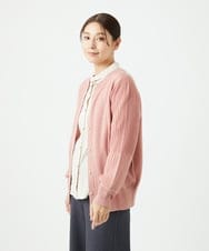 NGSCE50270 GIANNI LO GIUDICE(ジャンニ ロ ジュディチェ) [洗える]ウール混リブニットカーディガン ピンク