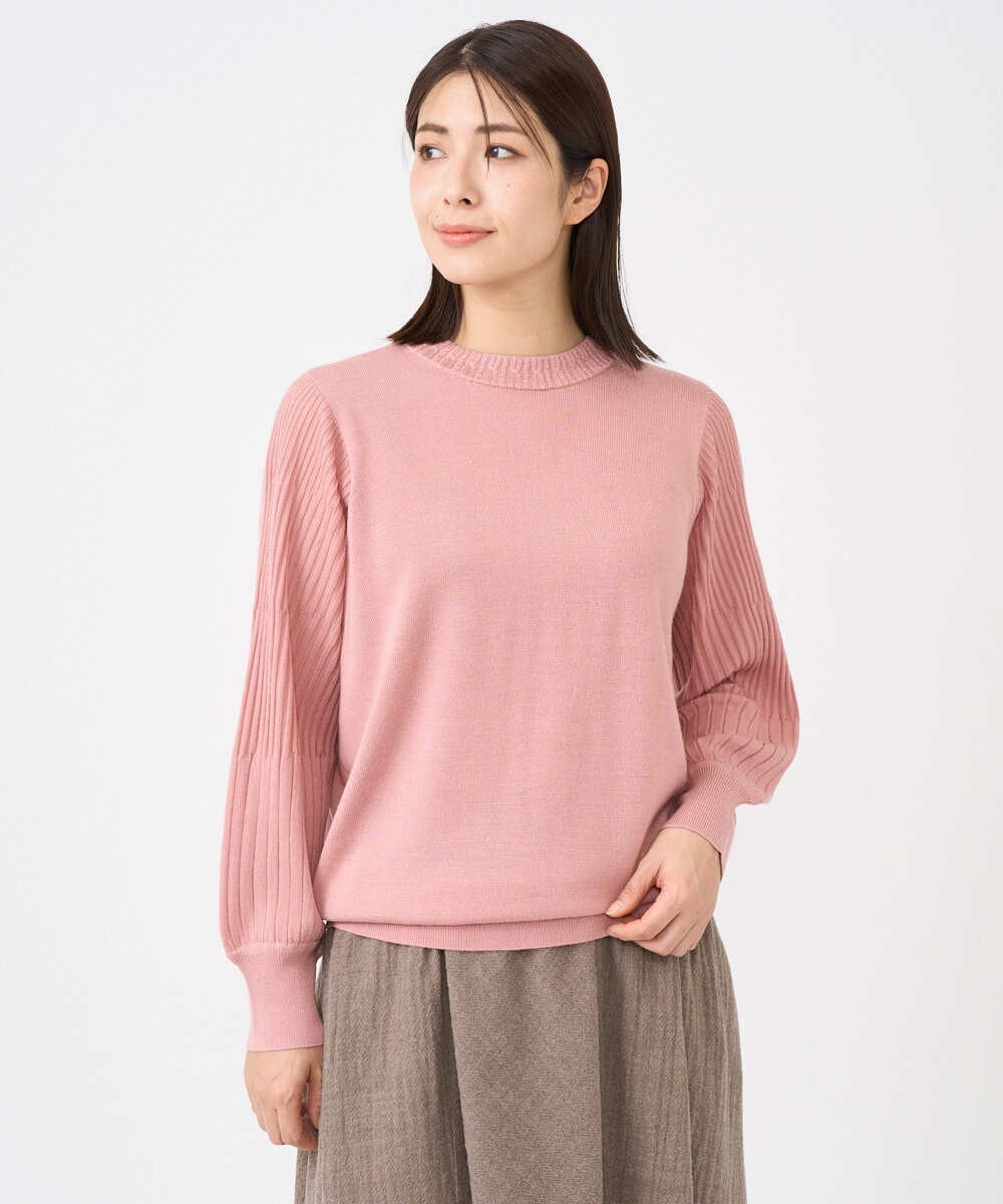 NGSCE50270 GIANNI LO GIUDICE(ジャンニ ロ ジュディチェ) [洗える]ウール混リブニットカーディガン ピンク