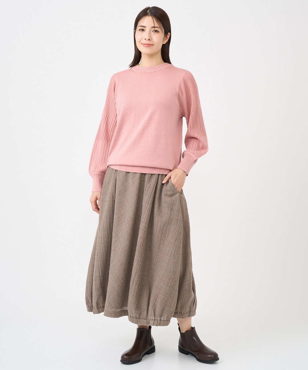 NGSCE50270 GIANNI LO GIUDICE(ジャンニ ロ ジュディチェ) [洗える]ウール混リブニットカーディガン ピンク