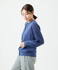 NGSCE50270 GIANNI LO GIUDICE(ジャンニ ロ ジュディチェ) [洗える]ウール混リブニットカーディガン ブルー