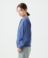 NGSCE50270 GIANNI LO GIUDICE(ジャンニ ロ ジュディチェ) [洗える]ウール混リブニットカーディガン ブルー