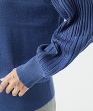 NGSCE50270 GIANNI LO GIUDICE(ジャンニ ロ ジュディチェ) [洗える]ウール混リブニットカーディガン ブルー