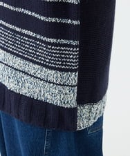 NGSCF50240 GIANNI LO GIUDICE(ジャンニ ロ ジュディチェ) [洗える]カスリパネルボーダーニットベスト ネイビー