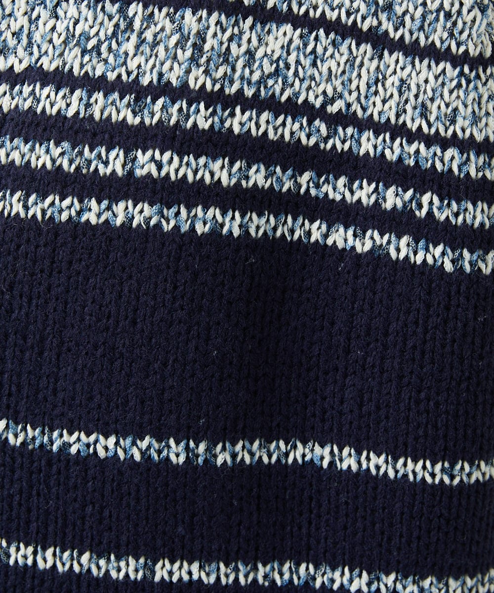 NGSCF50240 GIANNI LO GIUDICE(ジャンニ ロ ジュディチェ) [洗える]カスリパネルボーダーニットベスト ネイビー