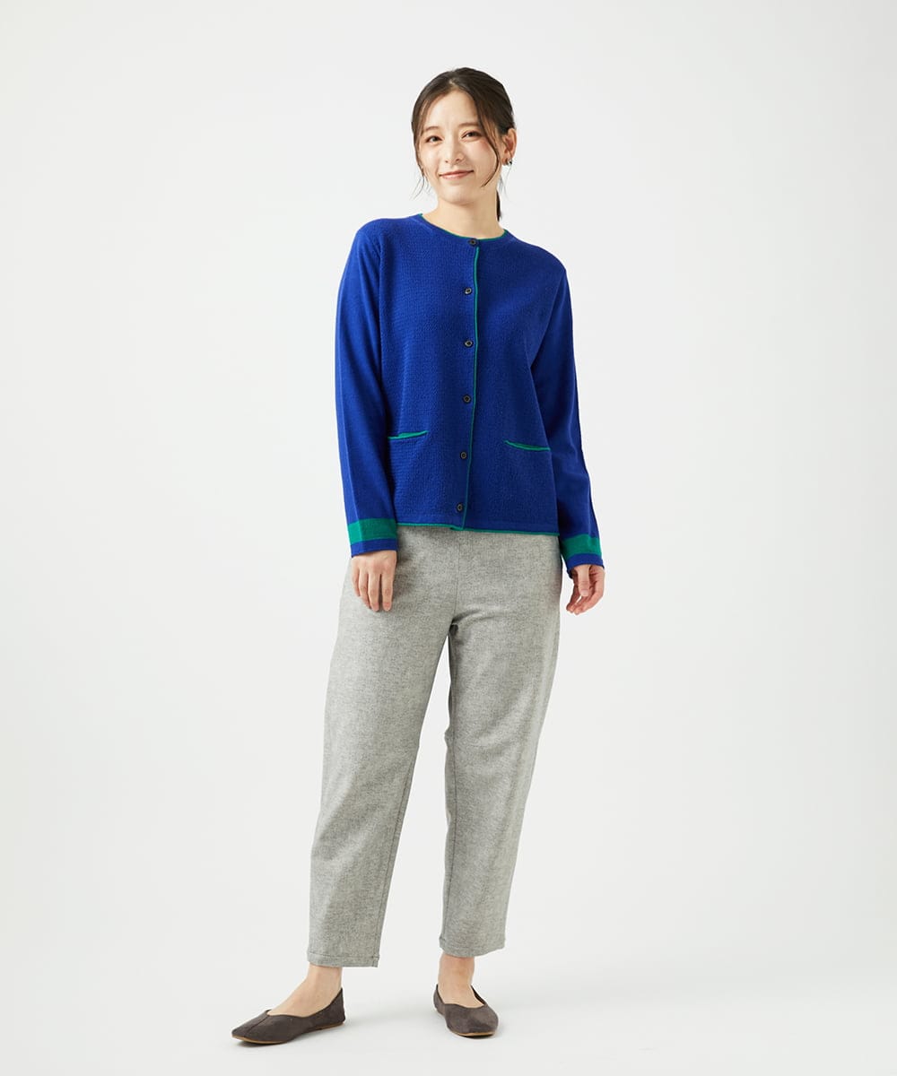 NGSED10270 GIANNI LO GIUDICE(ジャンニ ロ ジュディチェ) [洗える]ドライコットンニットカーディガン ブルー