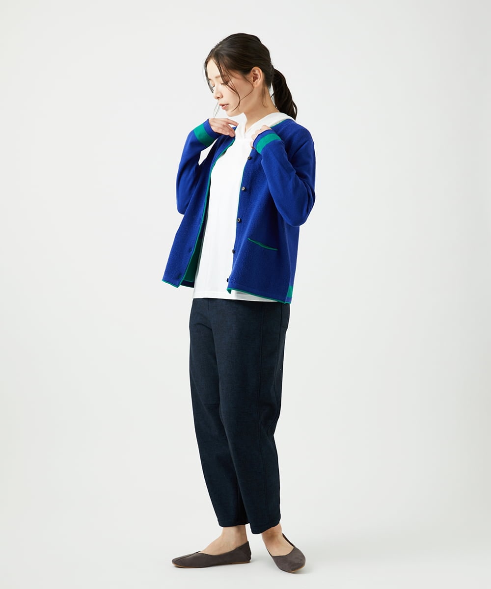 NGSED10270 GIANNI LO GIUDICE(ジャンニ ロ ジュディチェ) [洗える]ドライコットンニットカーディガン ブルー