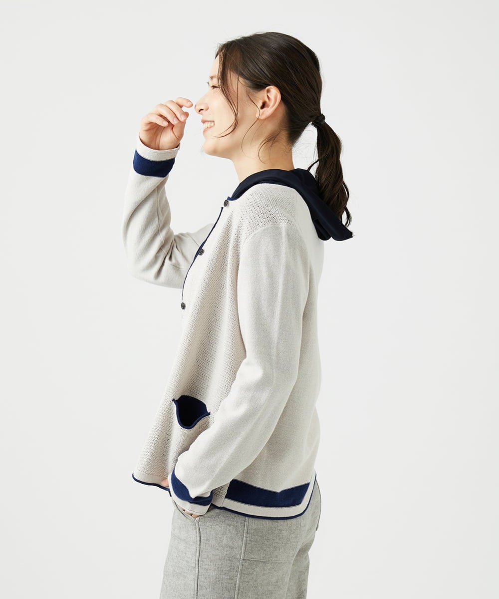 NGSED10270 GIANNI LO GIUDICE(ジャンニ ロ ジュディチェ) [洗える]ドライコットンニットカーディガン ベージュ