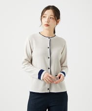 NGSED10270 GIANNI LO GIUDICE(ジャンニ ロ ジュディチェ) [洗える]ドライコットンニットカーディガン ベージュ