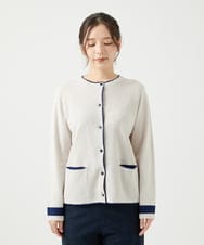 NGSED10270 GIANNI LO GIUDICE(ジャンニ ロ ジュディチェ) [洗える]ドライコットンニットカーディガン ベージュ