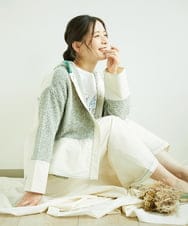 NGSEF12390 GIANNI LO GIUDICE(ジャンニ ロ ジュディチェ) 綿麻ニットジャケット グリーン