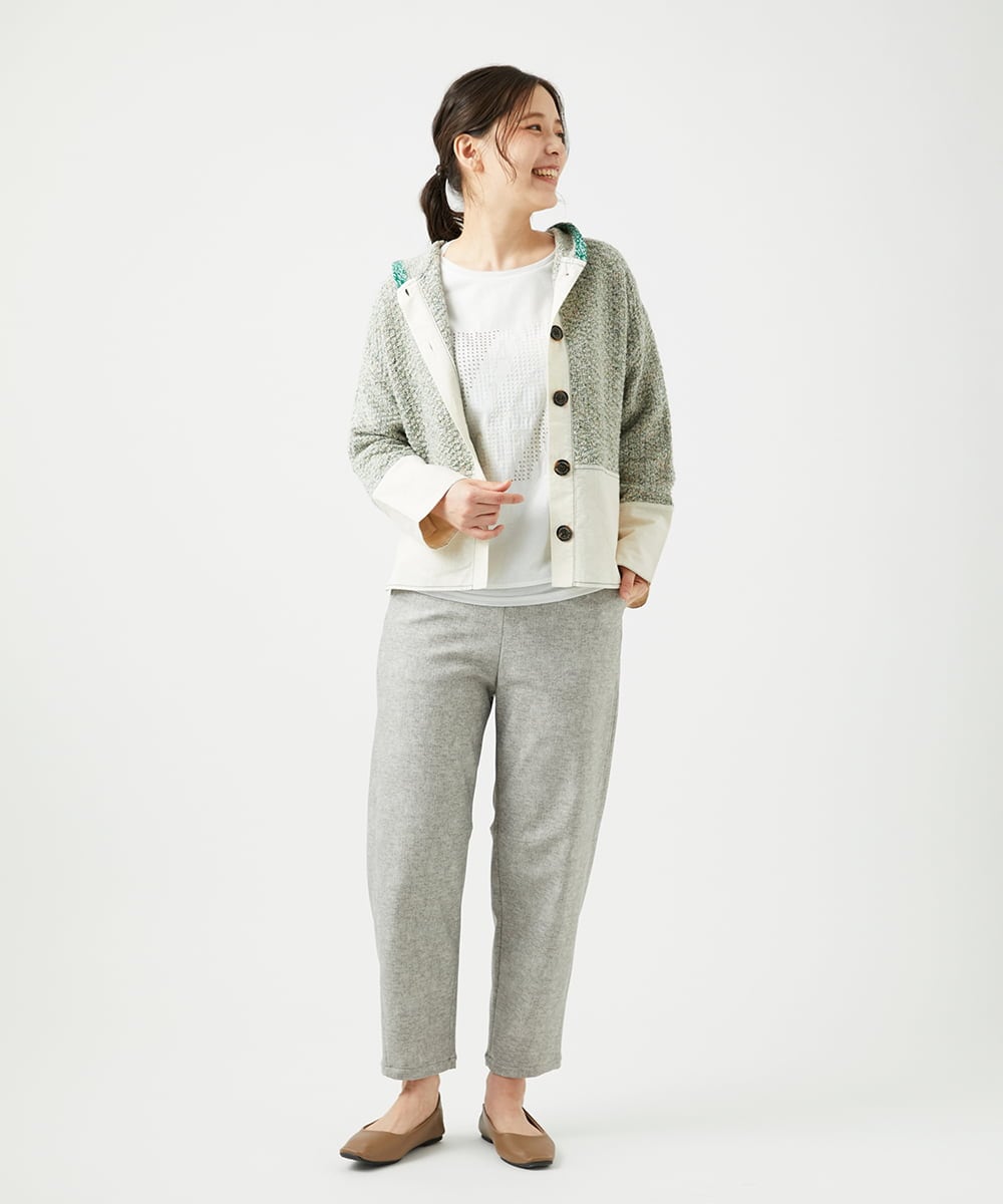 NGSEF12390 GIANNI LO GIUDICE(ジャンニ ロ ジュディチェ) 綿麻ニットジャケット グリーン