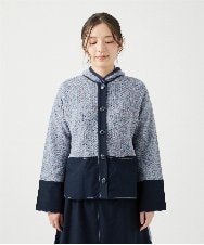 NGSEF12390 GIANNI LO GIUDICE(ジャンニ ロ ジュディチェ) 綿麻ニットジャケット ブルー