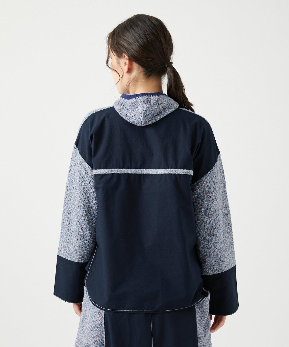 NGSEF12390 GIANNI LO GIUDICE(ジャンニ ロ ジュディチェ) 綿麻ニットジャケット ブルー