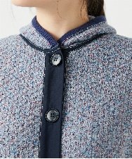 NGSEF12390 GIANNI LO GIUDICE(ジャンニ ロ ジュディチェ) 綿麻ニットジャケット ブルー