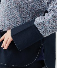 NGSEF12390 GIANNI LO GIUDICE(ジャンニ ロ ジュディチェ) 綿麻ニットジャケット ブルー