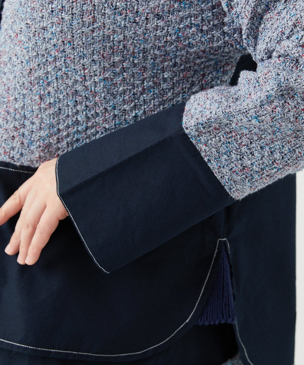 NGSEF12390 GIANNI LO GIUDICE(ジャンニ ロ ジュディチェ) 綿麻ニットジャケット ブルー