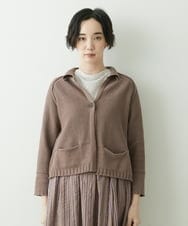 NGSET10300 GIANNI LO GIUDICE(ジャンニ ロ ジュディチェ) [洗える]綿ギマニットジャケット ブラウン
