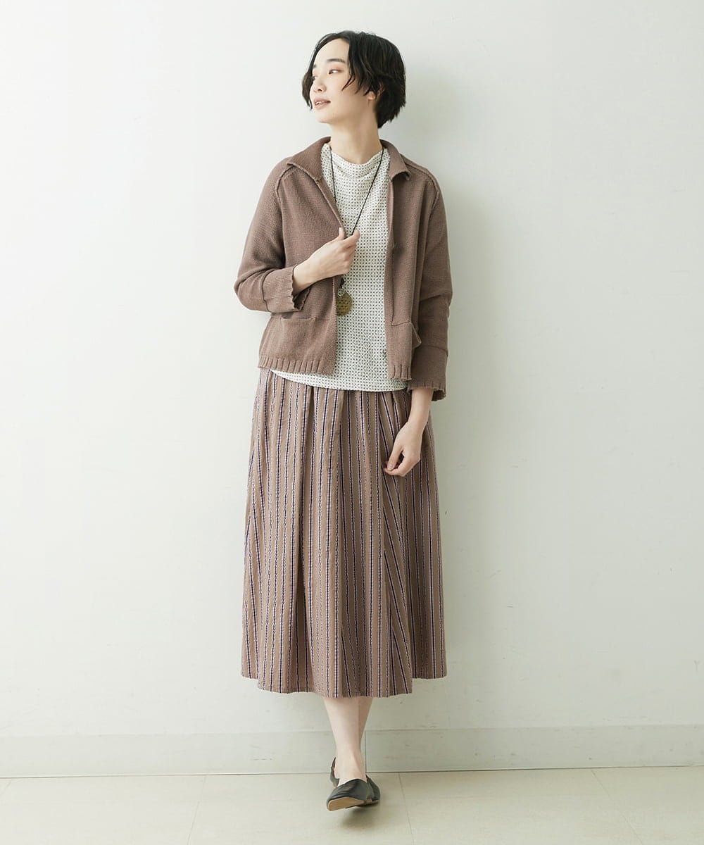 NGSET10300 GIANNI LO GIUDICE(ジャンニ ロ ジュディチェ) [洗える]綿ギマニットジャケット ブラウン