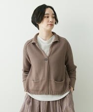 NGSET10300 GIANNI LO GIUDICE(ジャンニ ロ ジュディチェ) [洗える]綿ギマニットジャケット ブラウン