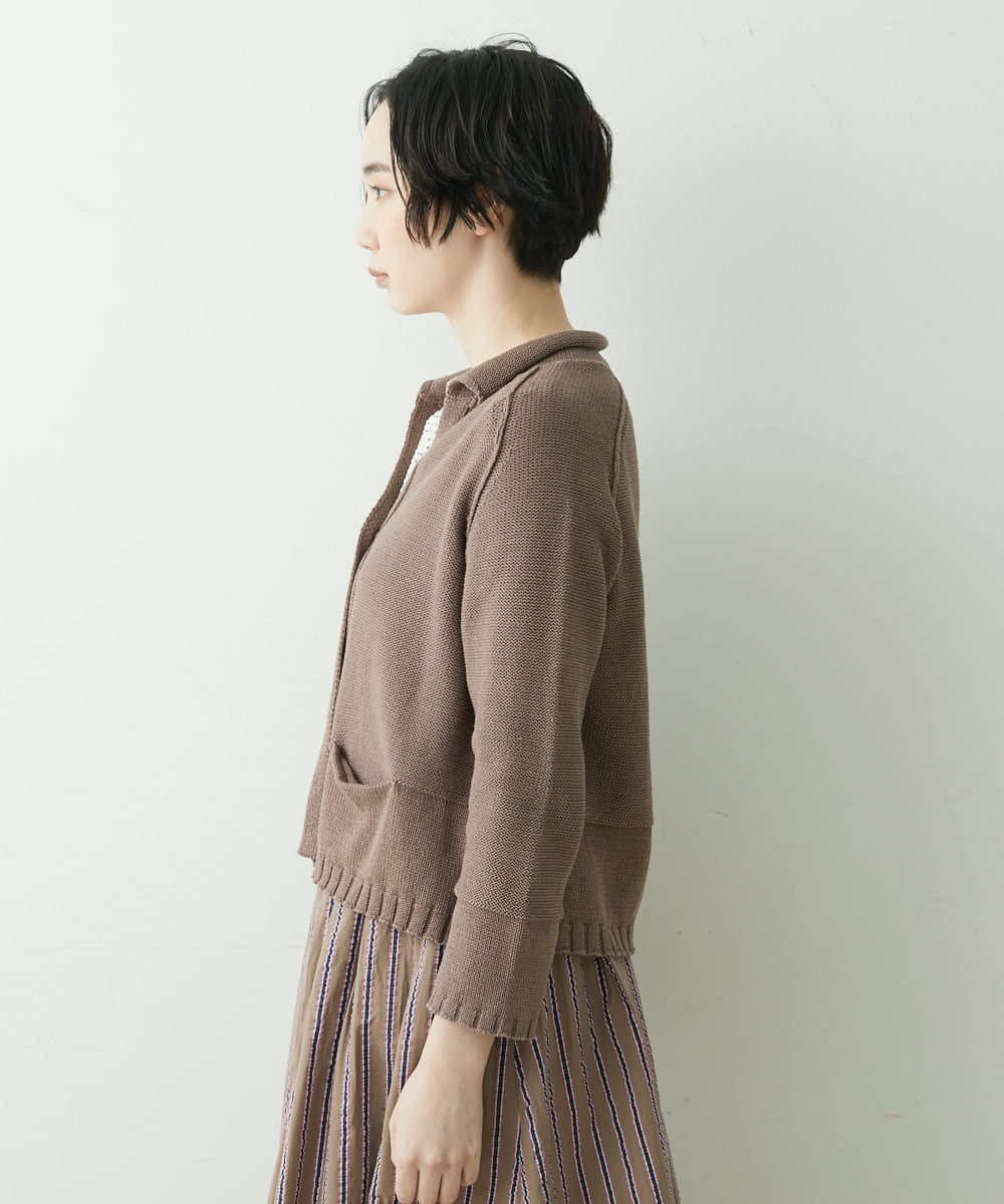 NGSET10300 GIANNI LO GIUDICE(ジャンニ ロ ジュディチェ) [洗える]綿ギマニットジャケット ブラウン