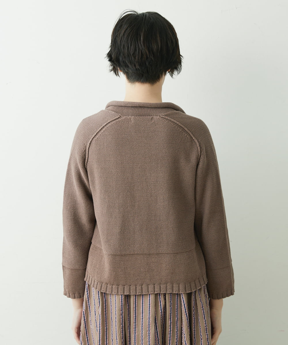 NGSET10300 GIANNI LO GIUDICE(ジャンニ ロ ジュディチェ) [洗える]綿ギマニットジャケット ブラウン