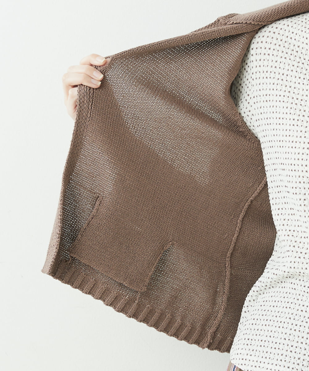 NGSET10300 GIANNI LO GIUDICE(ジャンニ ロ ジュディチェ) [洗える]綿ギマニットジャケット ブラウン