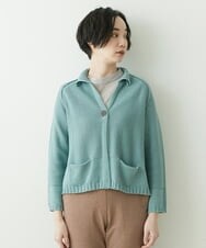 NGSET10300 GIANNI LO GIUDICE(ジャンニ ロ ジュディチェ) [洗える]綿ギマニットジャケット ライトグリーン
