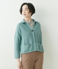 NGSET10300 GIANNI LO GIUDICE(ジャンニ ロ ジュディチェ) [洗える]綿ギマニットジャケット ライトグリーン